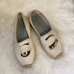 Chairs ferragni espadrilles white canvas cutout